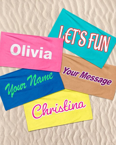 Solid Color Personalized Custom Beach Towel Microfiber
