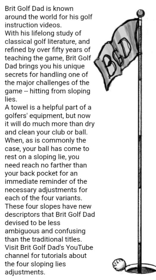 Brit Golf Dad's SLOPING LIES TOWELS -Two Pack