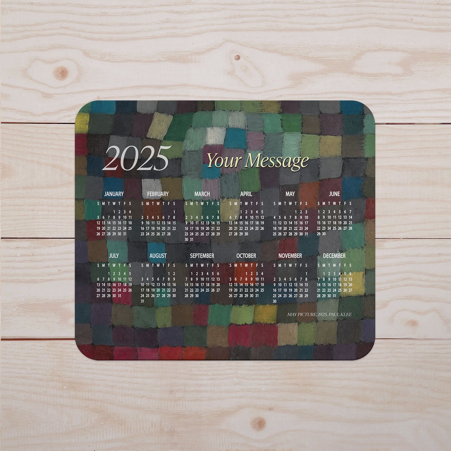 2025 calenda May Picture Mouse Pad with Nonslip Base (SIZE 8"x9")