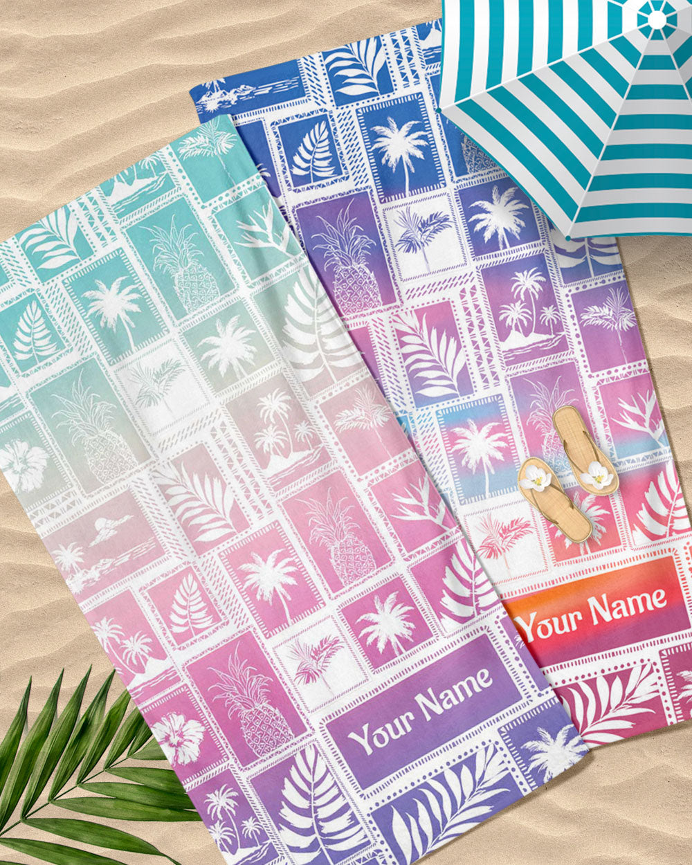 Summer Vibes Personalized Beach Towel