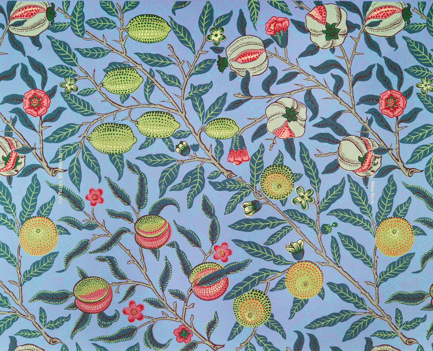 Fruit pomegranate_William Morris Sherpa Blanket