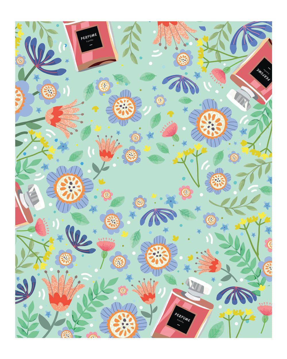 Flower Perfume Sherpa Blanket