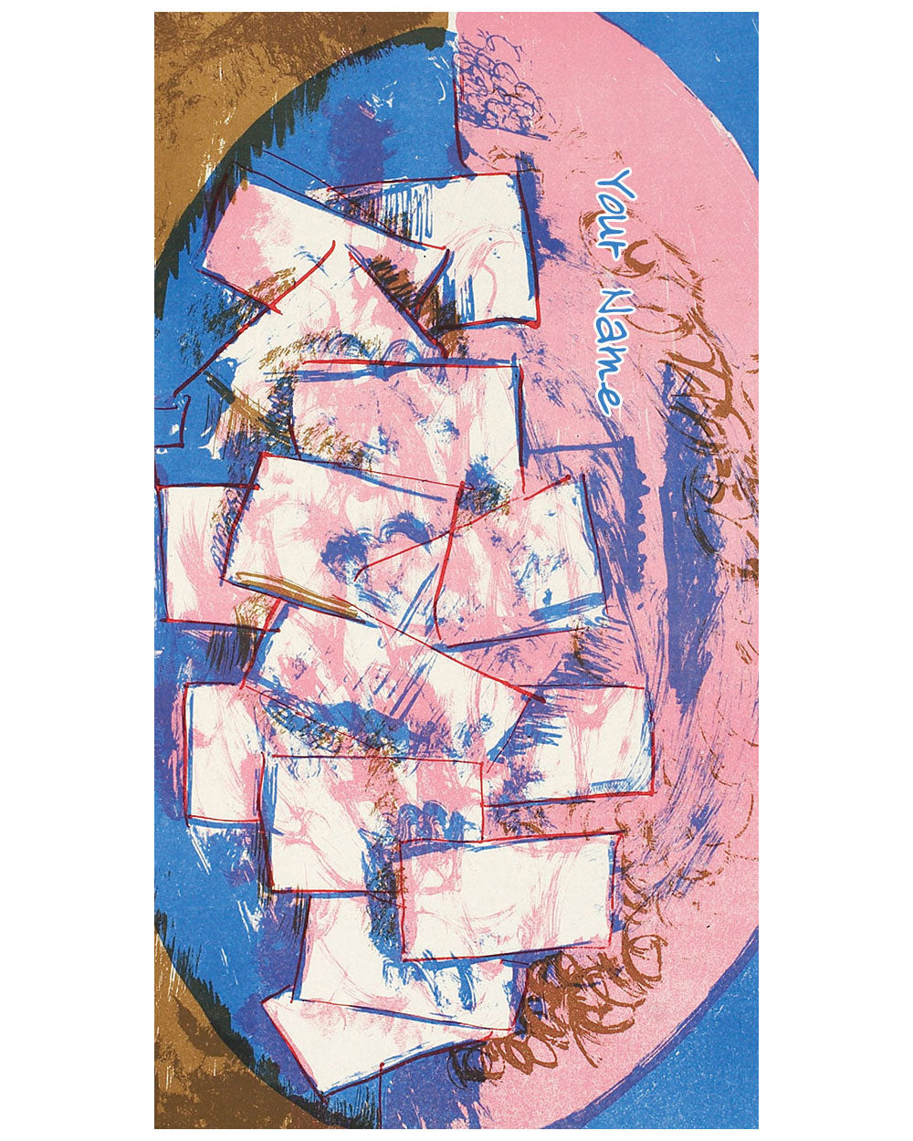 Vilhelm Lundstrøm_Blue and pink ellipser Beach Towel