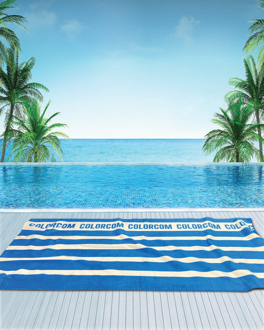 Blue Stripes Beach Towel