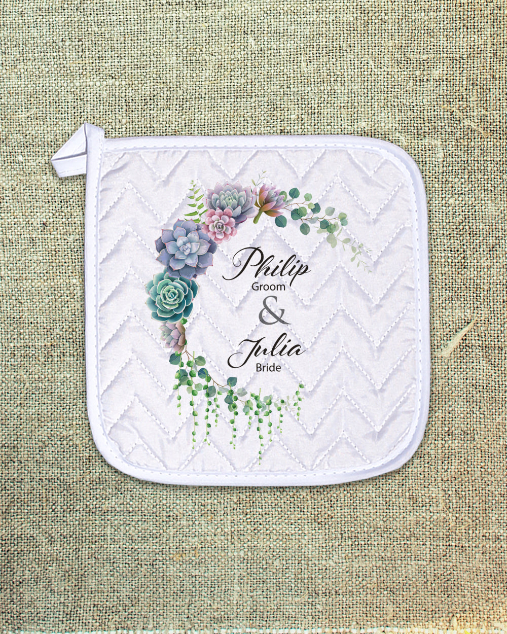 Wedding Pot Holder (SIZE 8"X 8")
