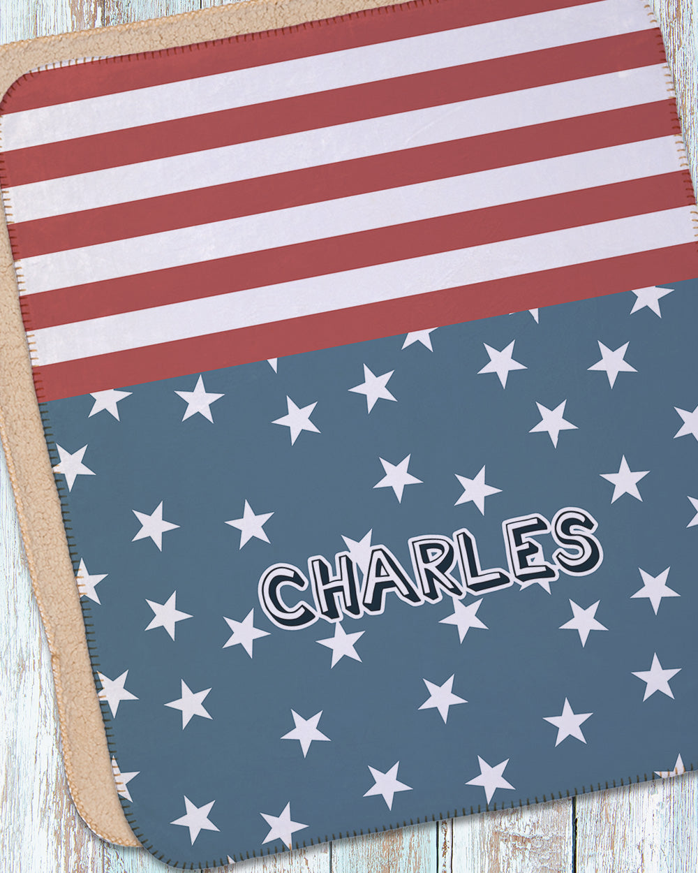 US Flag Sherpa Blanket