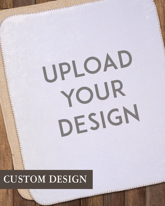 Personalized Custom Throw Blanket - Fleece Sherpa Customized Photo Design Text Logo Name Picture Gift for Women Men Family Friends Kids Baby Dogs Pets