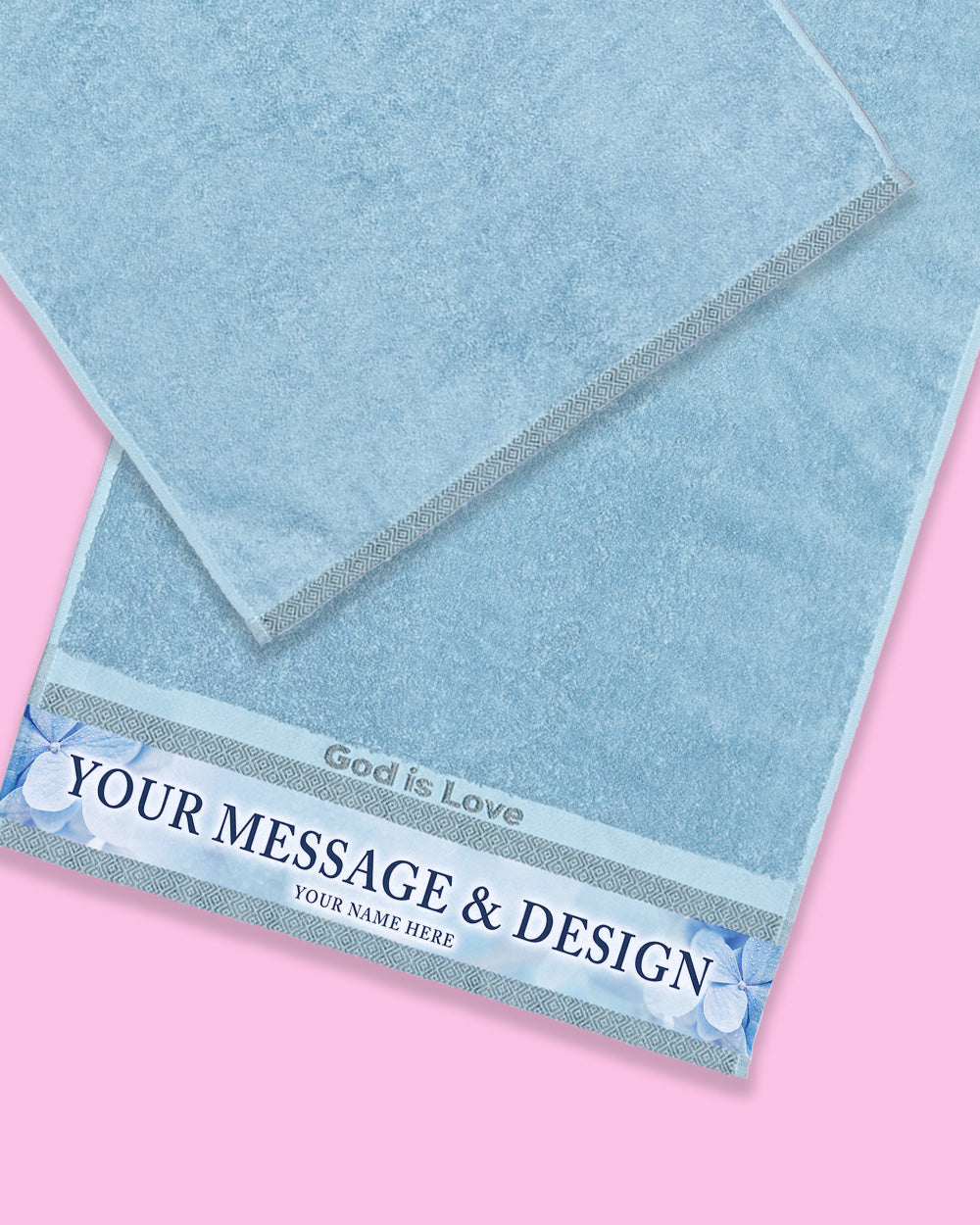 God is Love-Blue Hand Towel (SIZE 16"X 32")