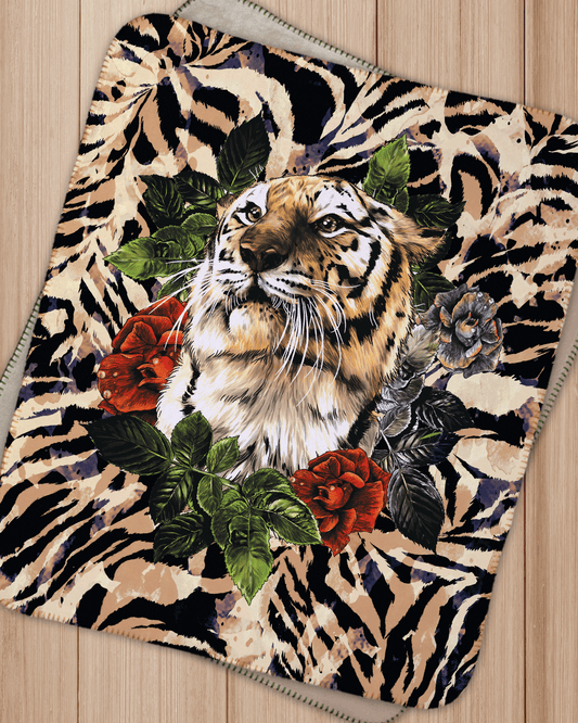 Wreathed Tiger Sherpa Blanket