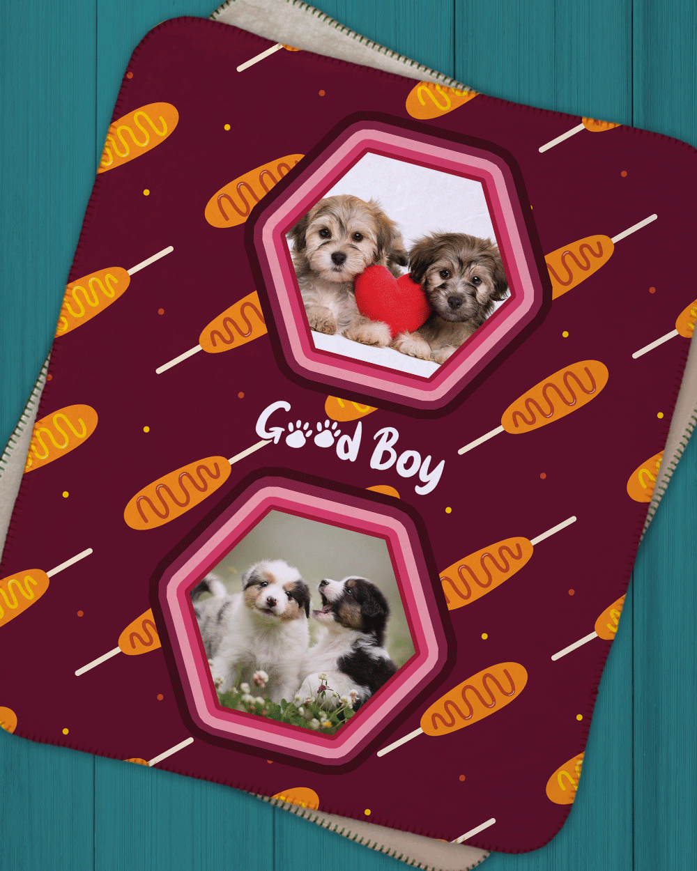 Hot Dog Sherpa Blanket