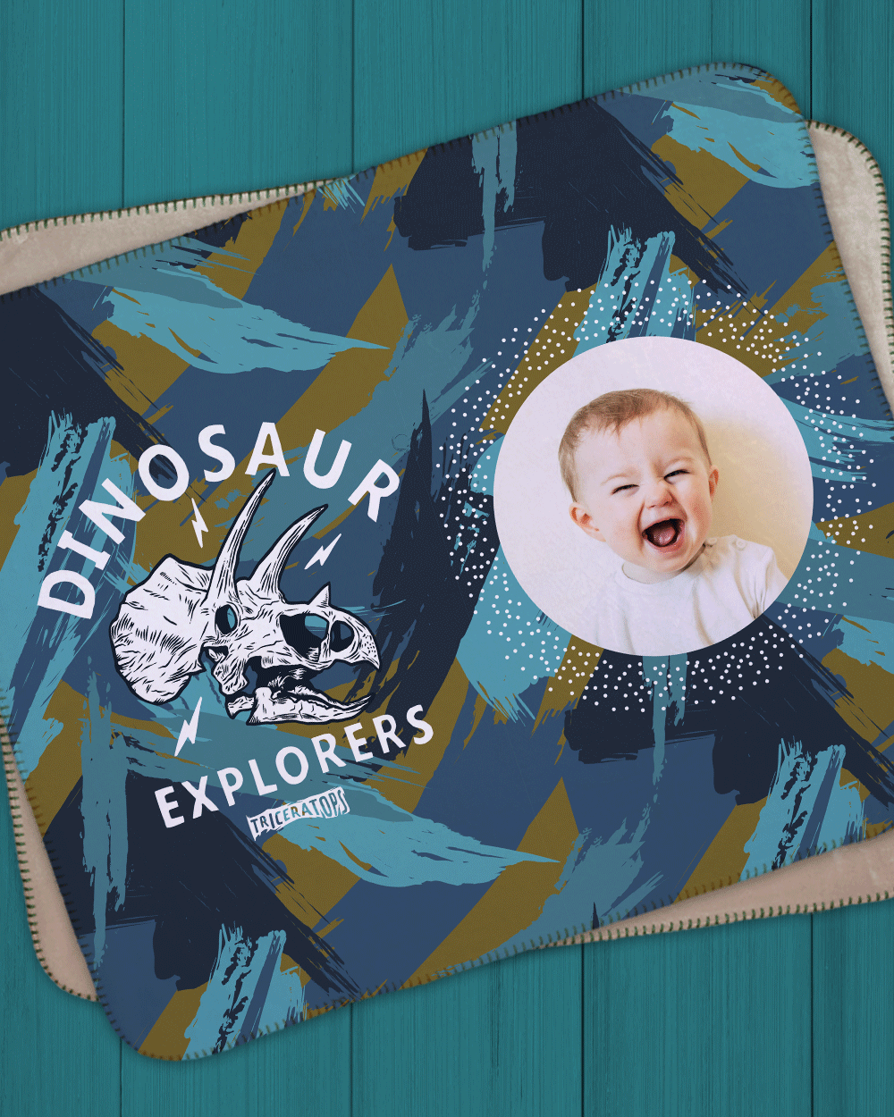 Dino Skull Sherpa Blanket