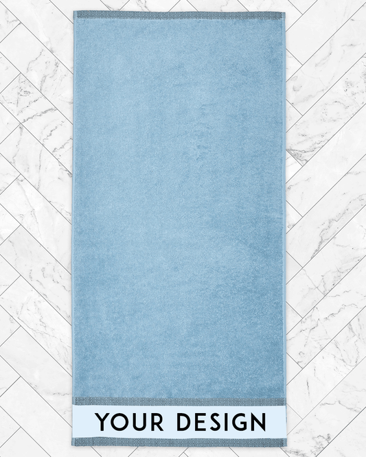 Custom Design Blue Hand Towel (SIZE 16"X 32")