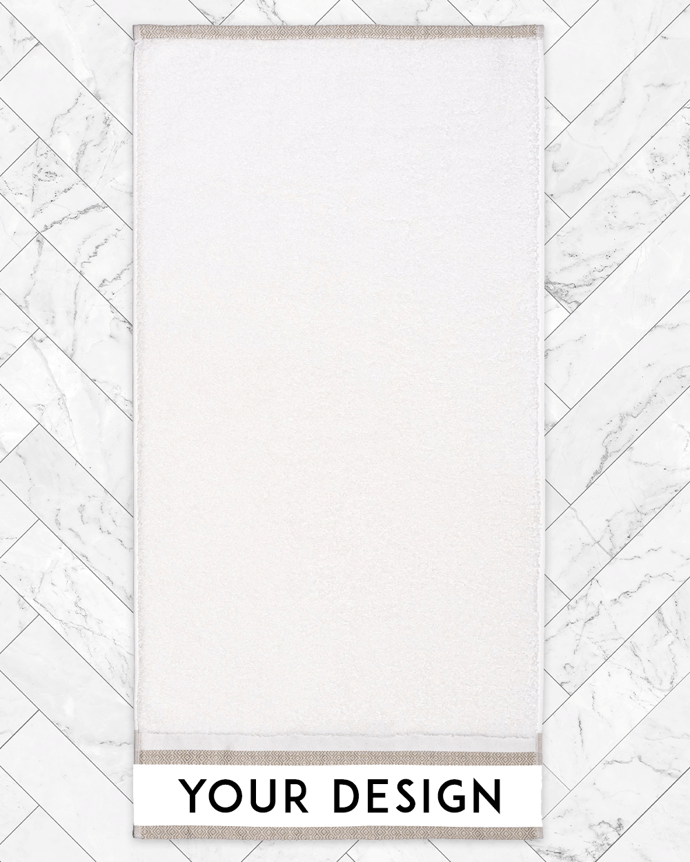 Custom Design Ivory Hand Towel (SIZE 16"X 32")
