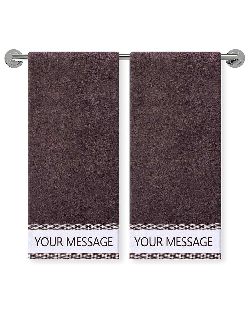 Custom Design Brown Hand Towel (SIZE 16"X 32")