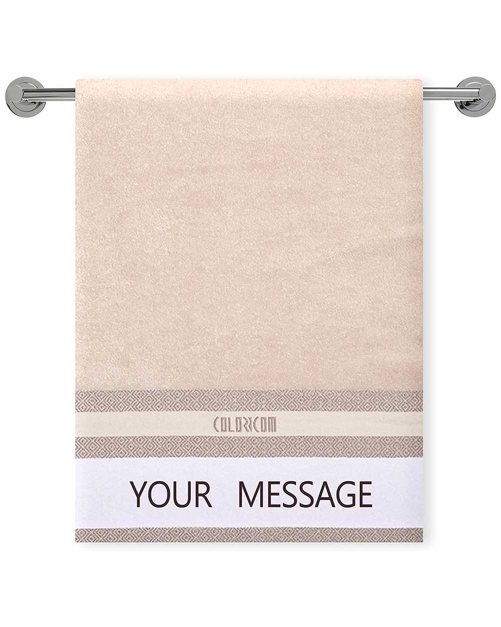 Custom Design Beige Mini Bath Towel (SIZE 20"X 40")