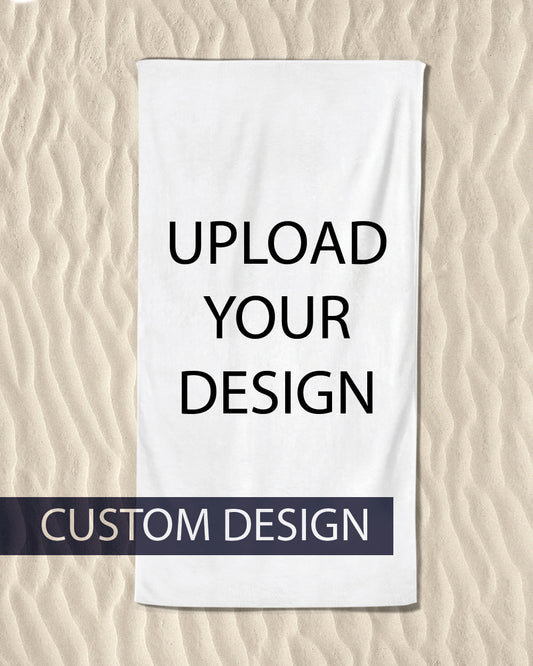 Personalized Custom Beach Towel - 30"x58" Pool Swim Travel Large  Customized Photo Design Text Name Picture Gift for Men Women Kids