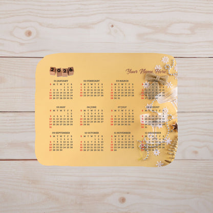 2026 calenda  Yellow Mouse Pad with Nonslip Base (SIZE 8"x9")
