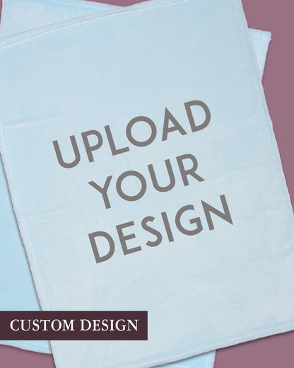Personalized Custom Light Blue Minky Throw Blanket
