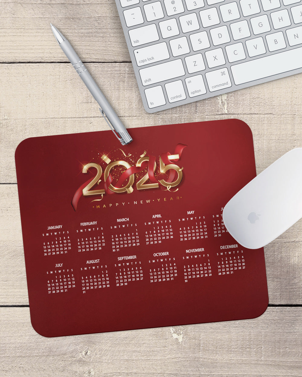 2025 year Mouse Pad with Nonslip Base (SIZE 8"x9")