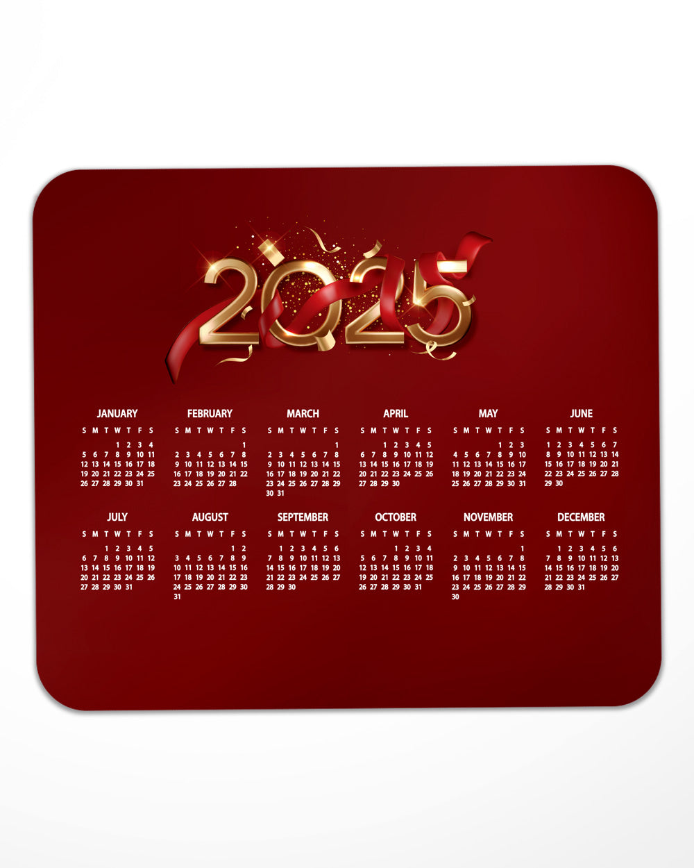 2025 year Mouse Pad with Nonslip Base (SIZE 8"x9")