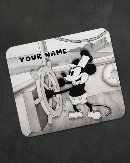 Steamboat Willy Mouse Pad with Nonslip Base (SIZE 8"x9")