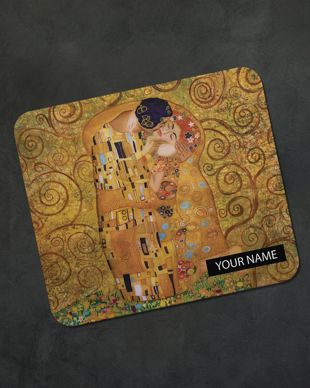 KLIMT’S KISS Mouse Pad with Nonslip Base (SIZE 8"x9")