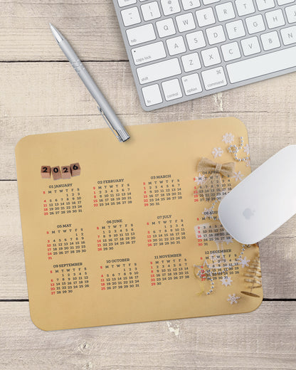 2026 calenda  Yellow Mouse Pad with Nonslip Base (SIZE 8"x9")