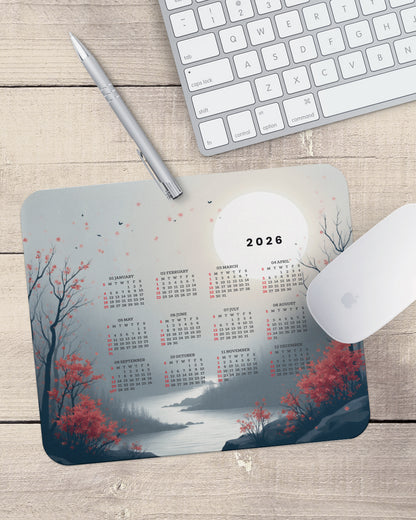 2026 year Flowers & River Mouse Pad with Nonslip Base (SIZE 8"x9")