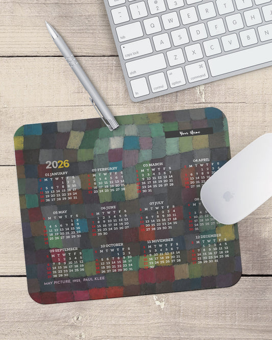 2026 calenda May Picture Mouse Pad with Nonslip Base (SIZE 8"x9")