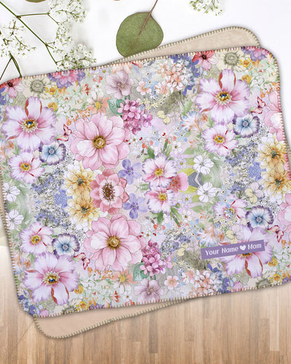 Floral Symphony Sherpa Blanket