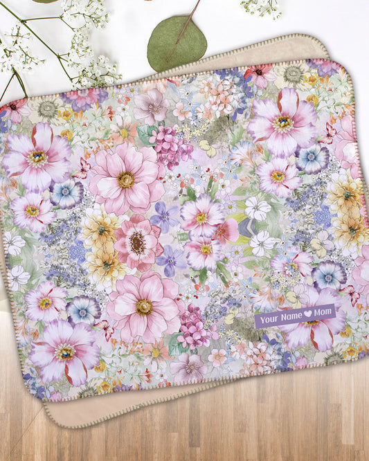 Floral Symphony Sherpa Blanket