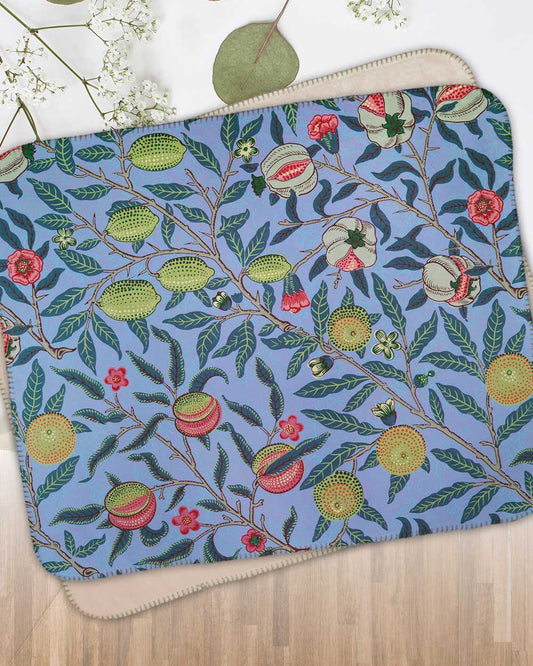Fruit pomegranate_William Morris Sherpa Blanket