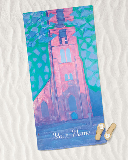 Mondrian Church Tower Beach Towel