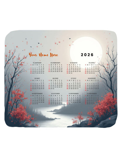2026 year Flowers & River Mouse Pad with Nonslip Base (SIZE 8"x9")