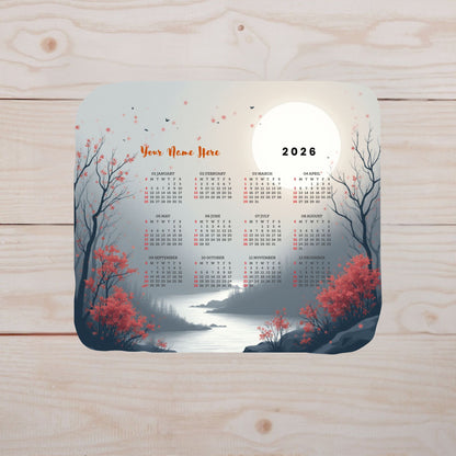 2026 year Flowers & River Mouse Pad with Nonslip Base (SIZE 8"x9")