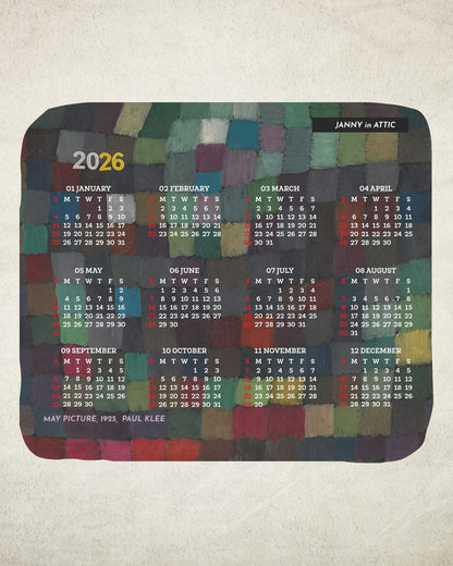 2026 calenda May Picture Mouse Pad with Nonslip Base (SIZE 8"x9")