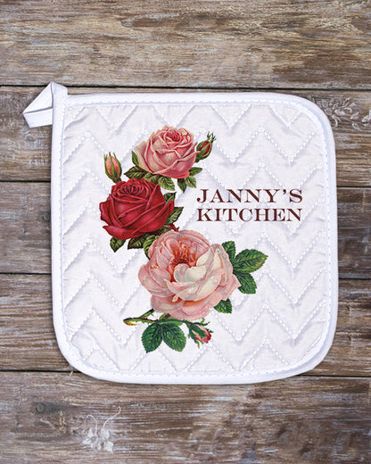 Roses Pot Holder  (SIZE 8"X 8")