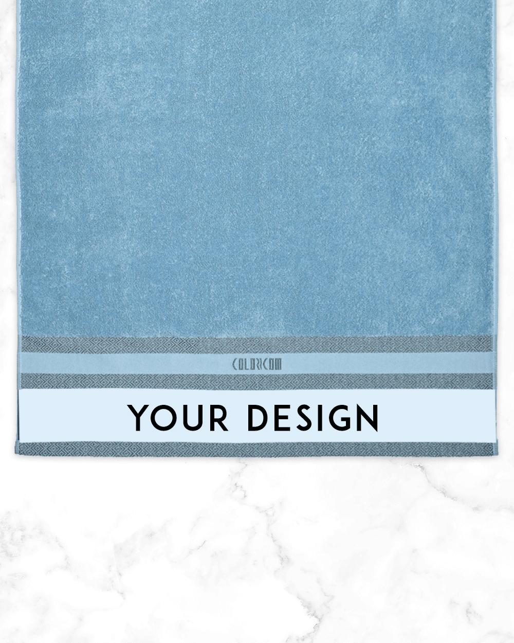 Custom Design Blue Bath Towel (SIZE 27"X 53")