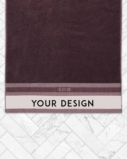 Custom Design Brown Bath Towel (SIZE 27"X 53")