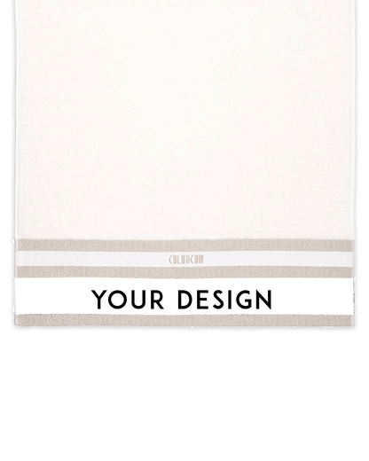 Custom Design Ivory Bath Towel (SIZE 27"X 53")