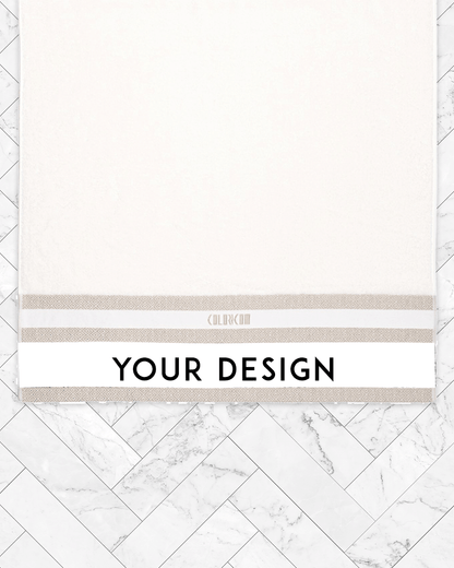 Custom Design Ivory Bath Towel (SIZE 27"X 53")