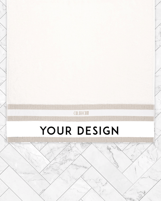 Custom Design Ivory Bath Towel (SIZE 27"X 53")