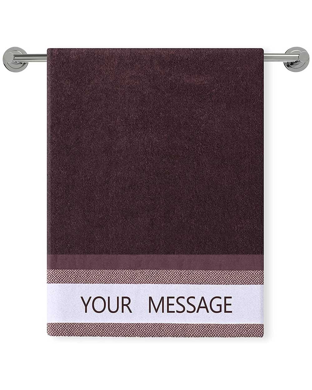 Custom Design Brown Bath Towel (SIZE 27"X 53")