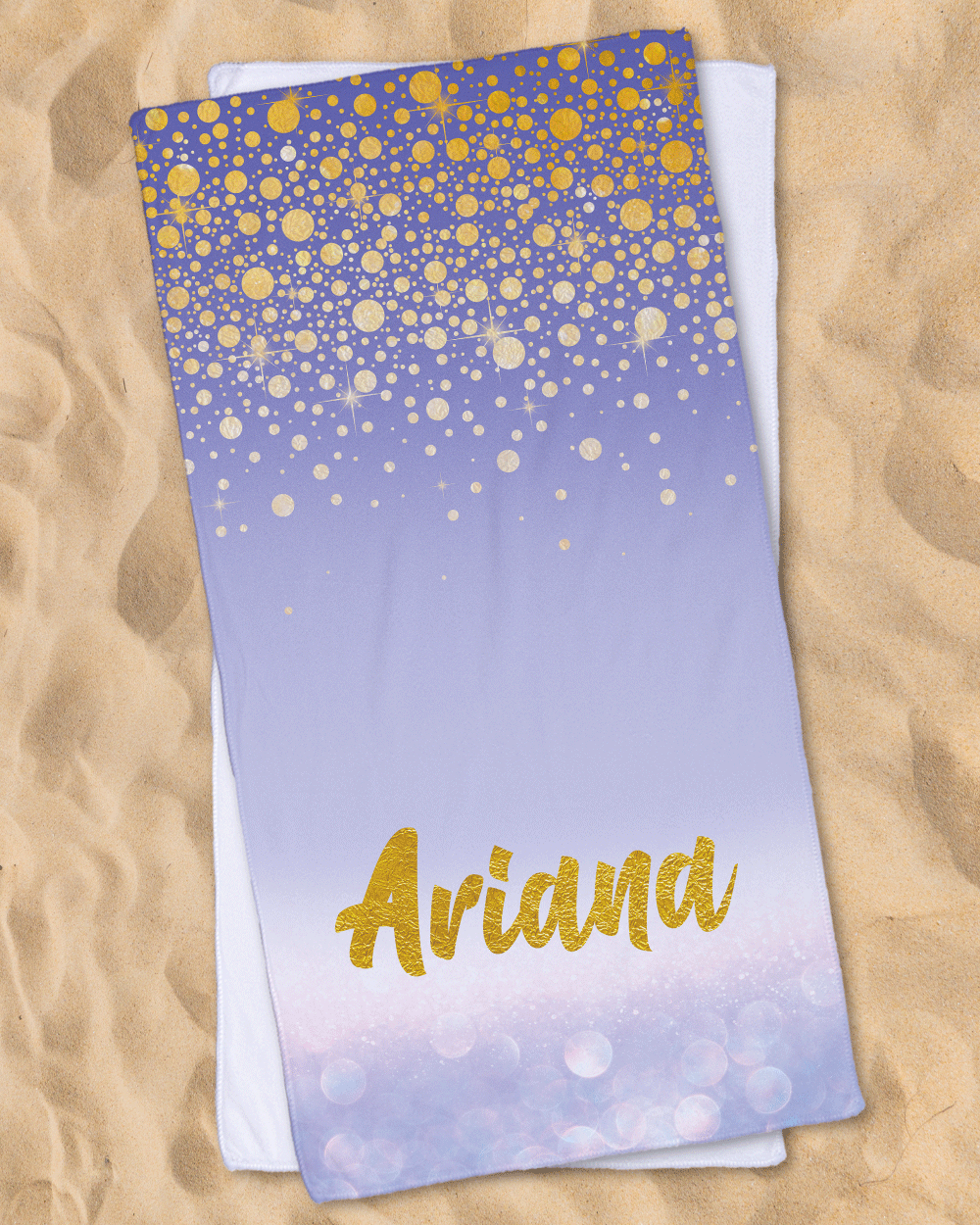 Purple Gold Beach Towel