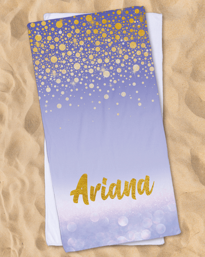 Purple Gold Beach Towel