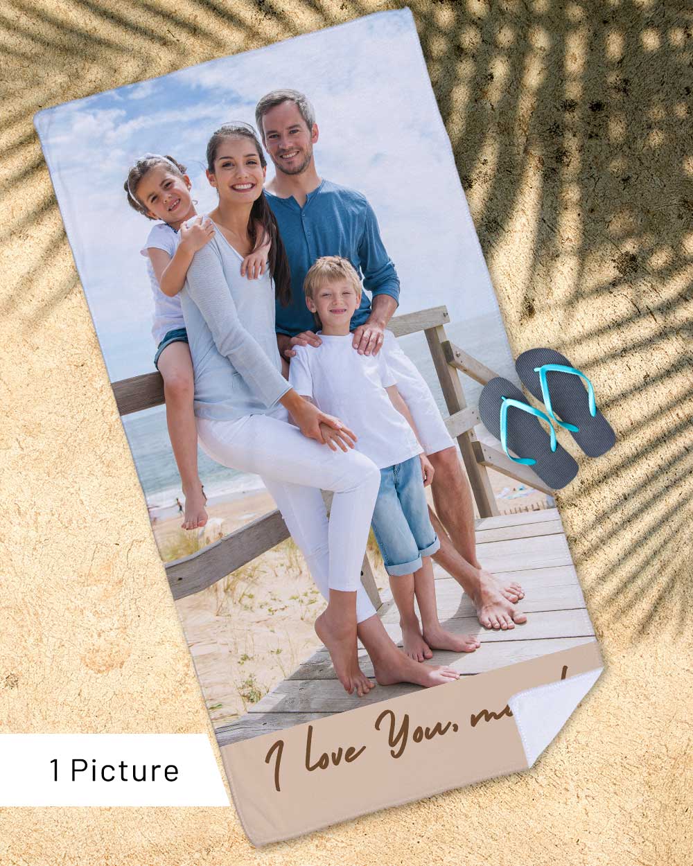 Personalized Picture Towel, Custom Towel with 1Photo Collages, Beach Towels Printed with Text/Image/Photo