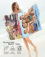 Personalized Picture Towel, Custom Towel with 2Photo Collages, Beach Towels Printed with Text/Image/Photo