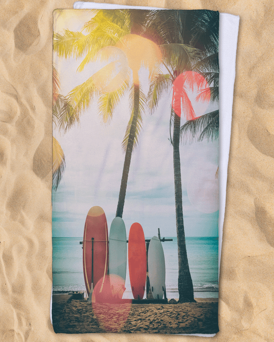 Surfing Board Beach Towel