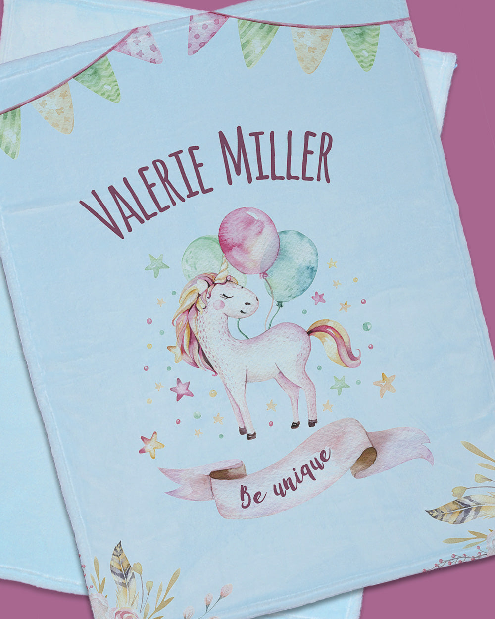 Unicorn  Mini Blanket Vertical (SIZE 30"X 40")