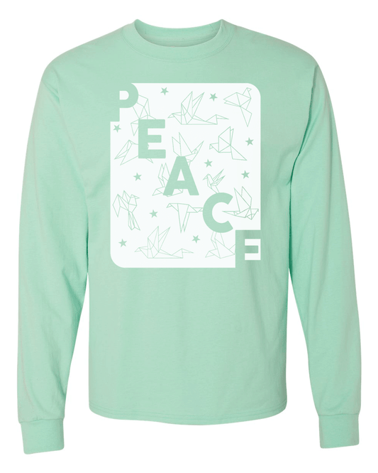 Peace Beefy-T Long Sleeve T-Shirt H5186,1Color Screen printing,Minimum 30